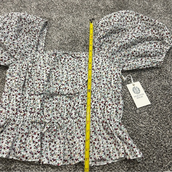 NEW Tuckernuck Hyacinth House Floral Payton Blouse Bows Puff Sleeve Size Large - Picture 12 of 12